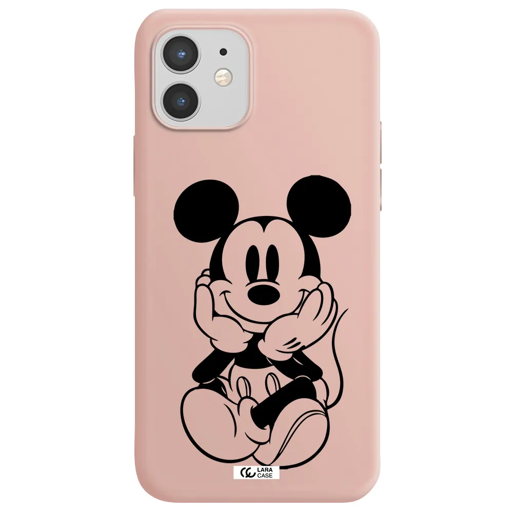 a cartoon of a mouse Apple iPhone 12 mini Silicone pastel pink Case