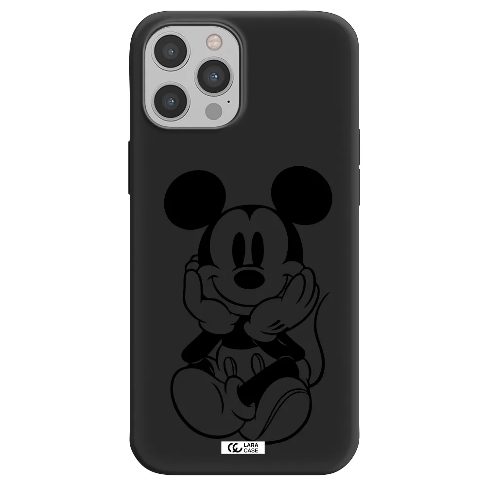 a cartoon of a mouse Apple iPhone 12 pro Silicone black Case