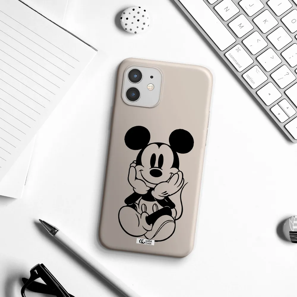a cartoon of a mouse Apple iPhone 12 Silicone Stone Case