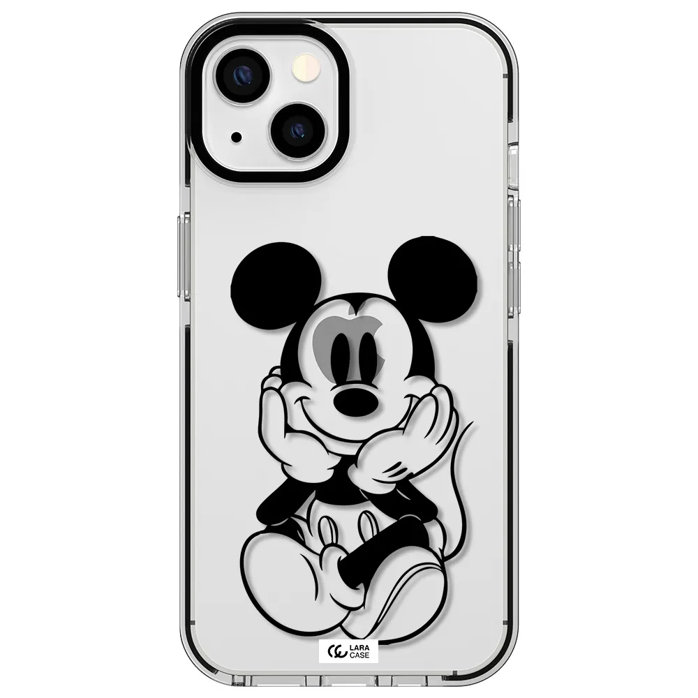 a cartoon of a mouse Apple iPhone 13 impact black border Case