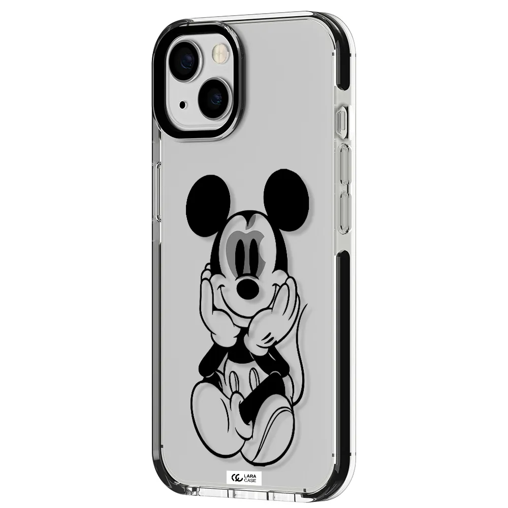 a cartoon of a mouse Apple iPhone 13 impact black border Case