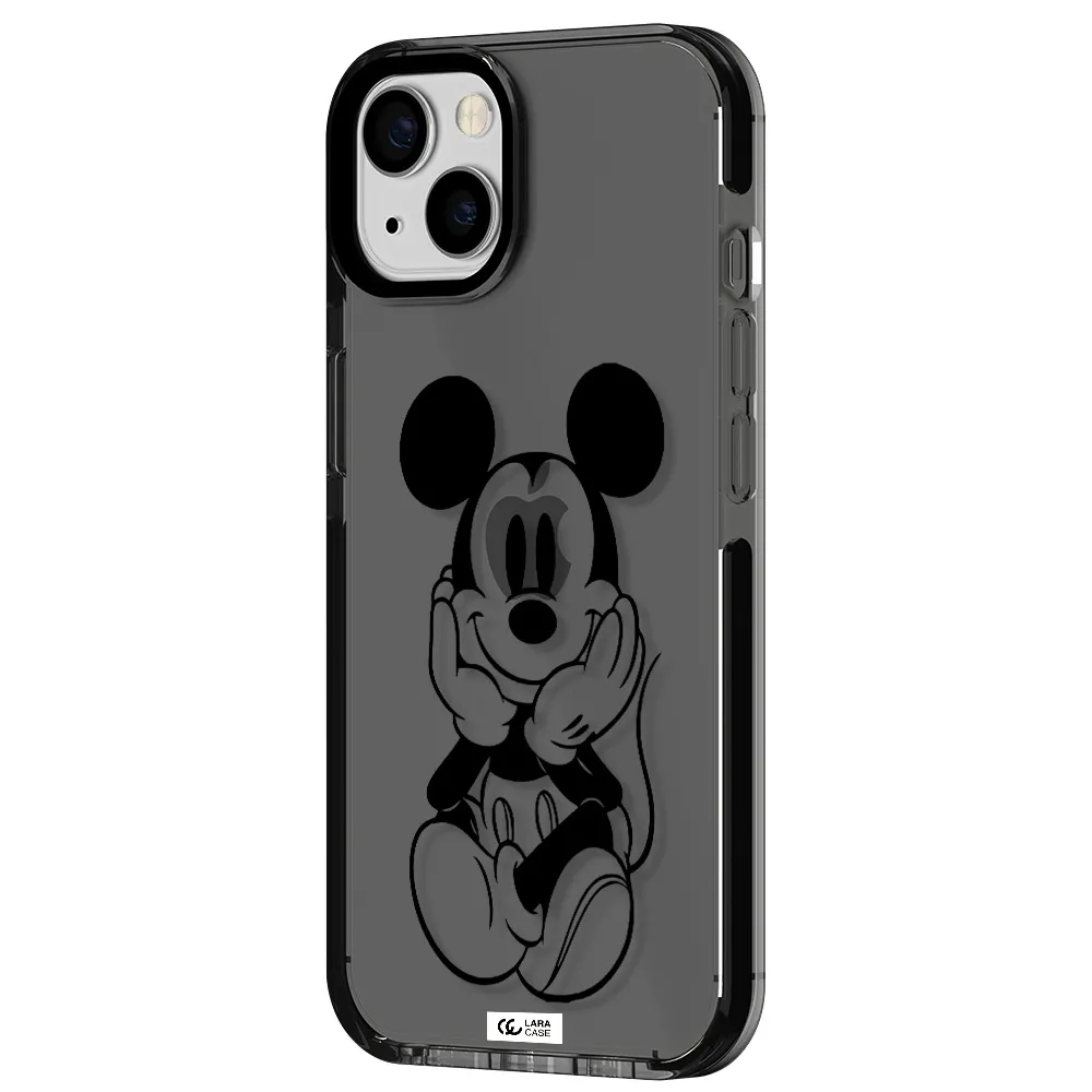 a cartoon of a mouse Apple iPhone 13 impact Smoke Black Case