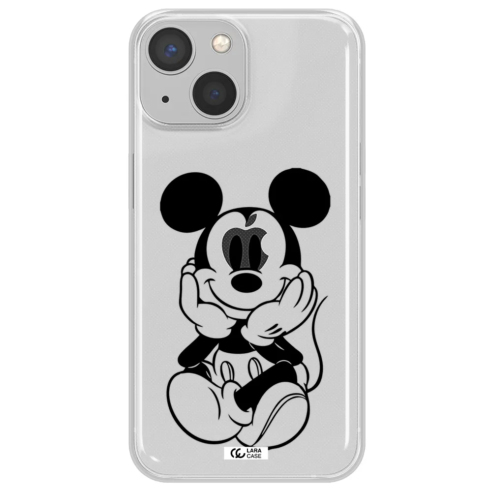 a cartoon of a mouse Apple iPhone 13 mini Clear TPU Case