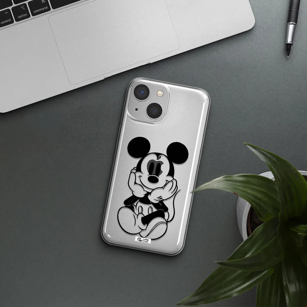 a cartoon of a mouse Apple iPhone 13 mini Clear TPU Case