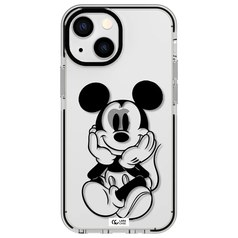 a cartoon of a mouse Apple iPhone 13 mini impact black border Case