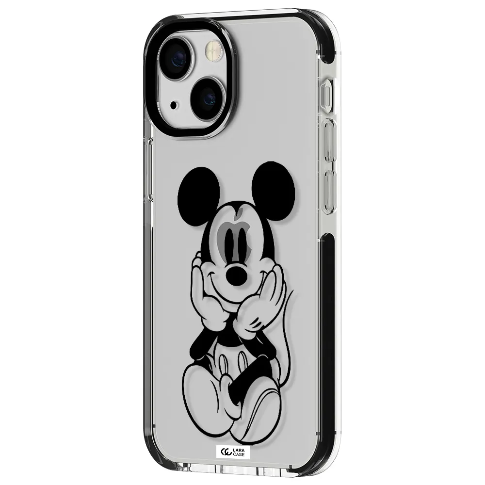 a cartoon of a mouse Apple iPhone 13 mini impact black border Case