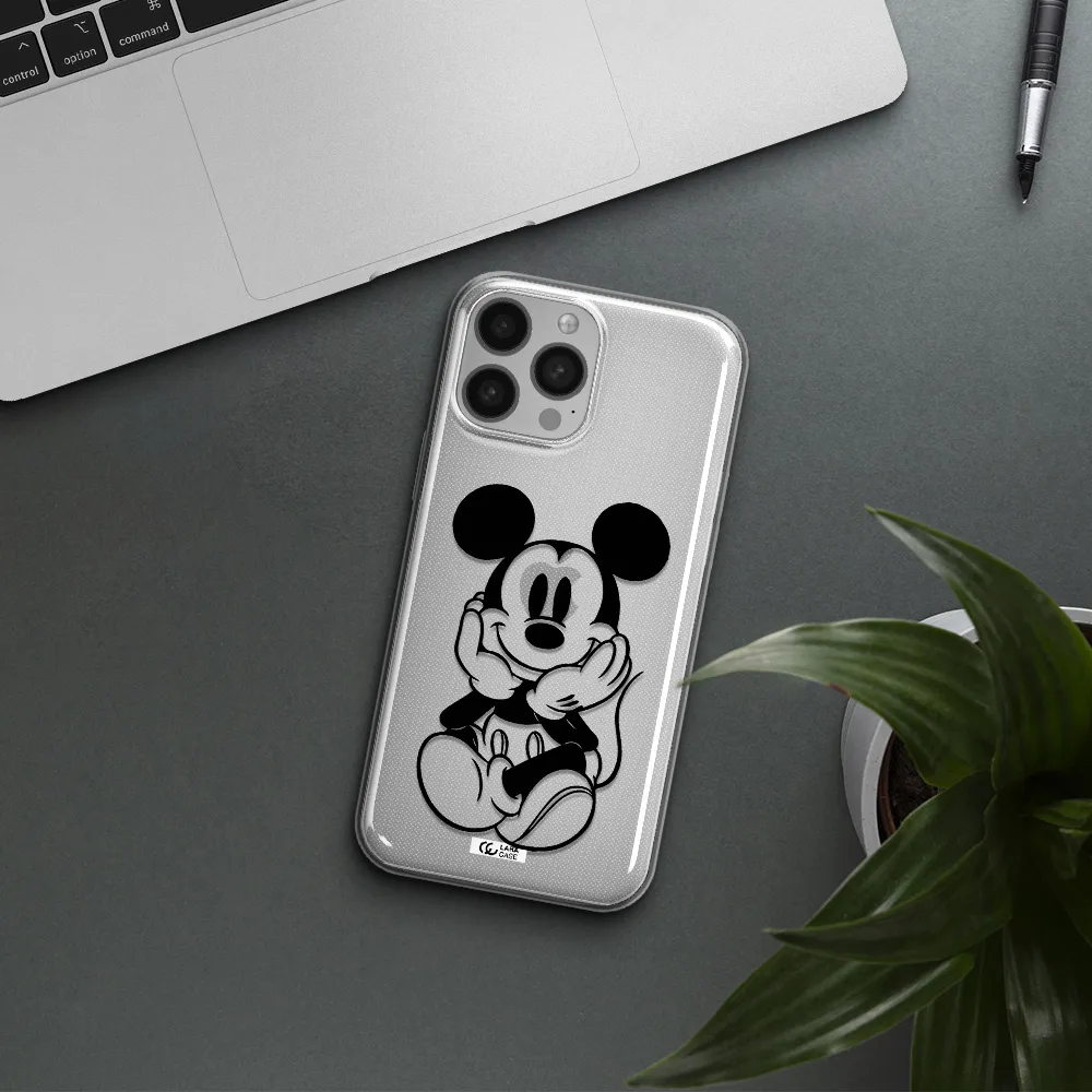 a cartoon of a mouse Apple iPhone 13 Pro Clear TPU Case