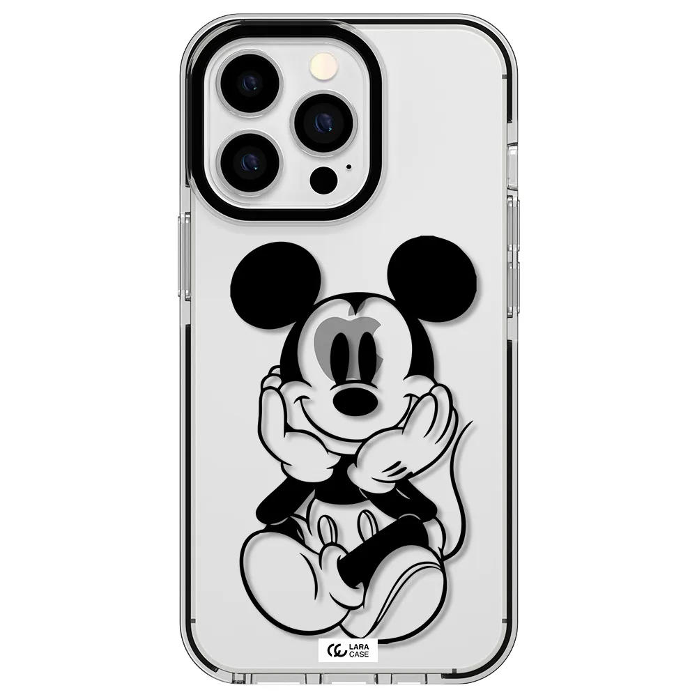 a cartoon of a mouse Apple iPhone 13 Pro impact black border Case