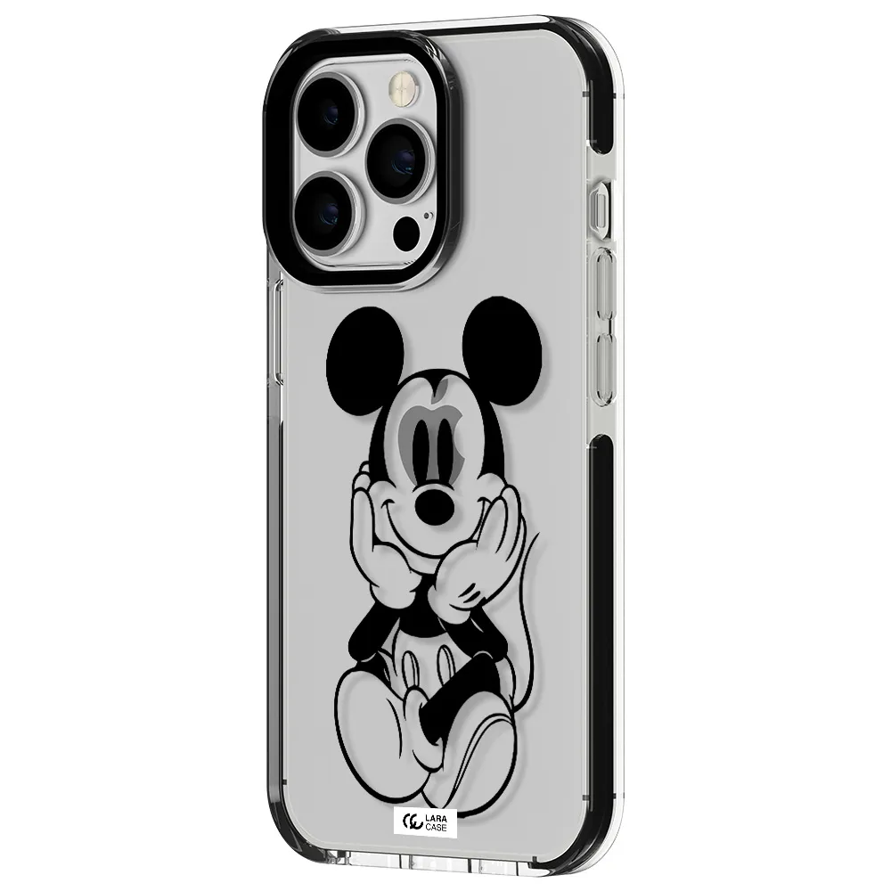 a cartoon of a mouse Apple iPhone 13 Pro impact black border Case
