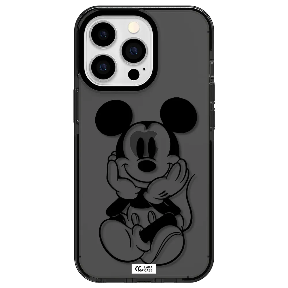 a cartoon of a mouse Apple iPhone 13 Pro impact Smoke Black Case