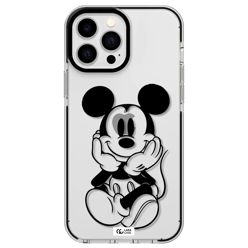 a cartoon of a mouse Apple iPhone 13 Pro Max impact black border Case