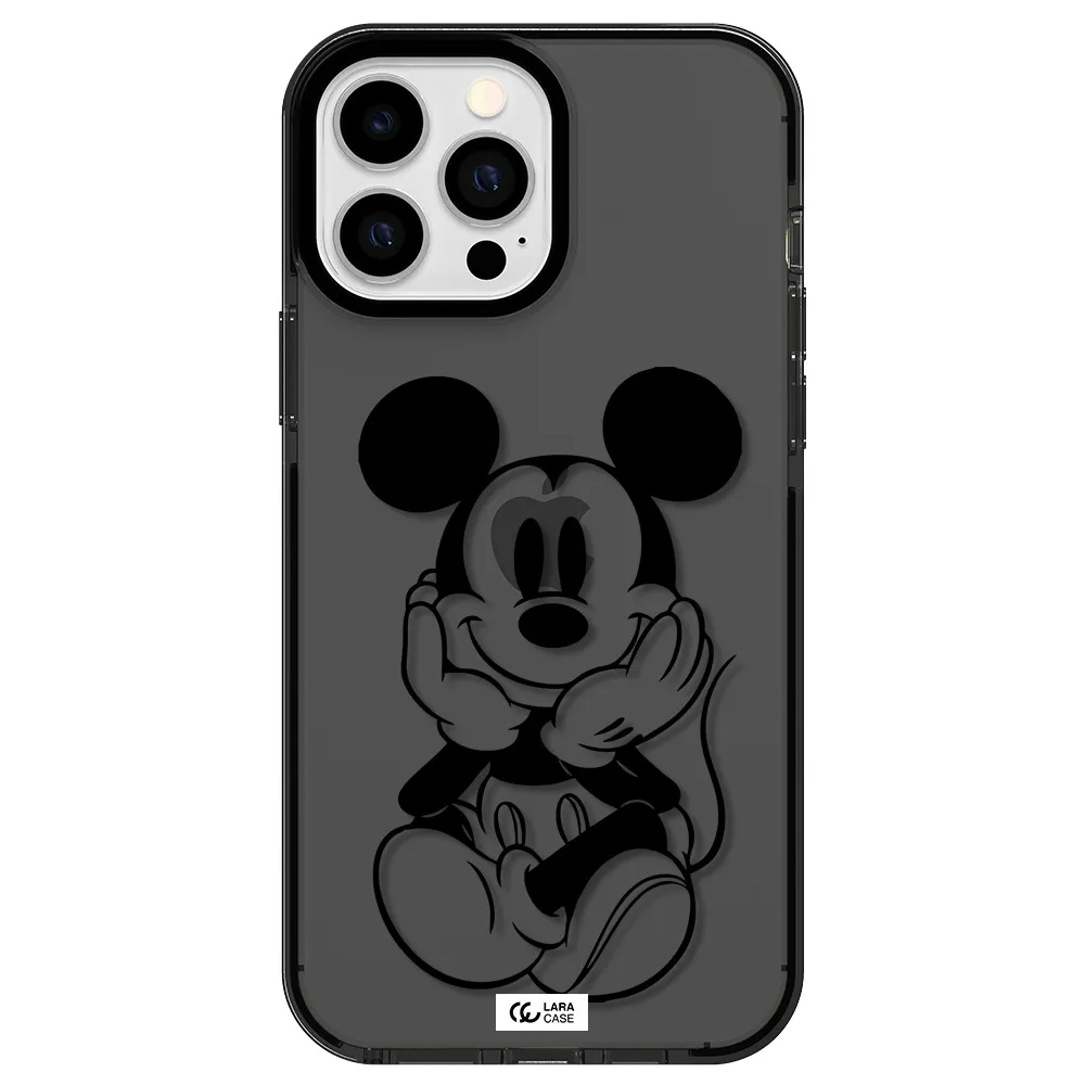 a cartoon of a mouse Apple iPhone 13 Pro Max impact Smoke Black Case