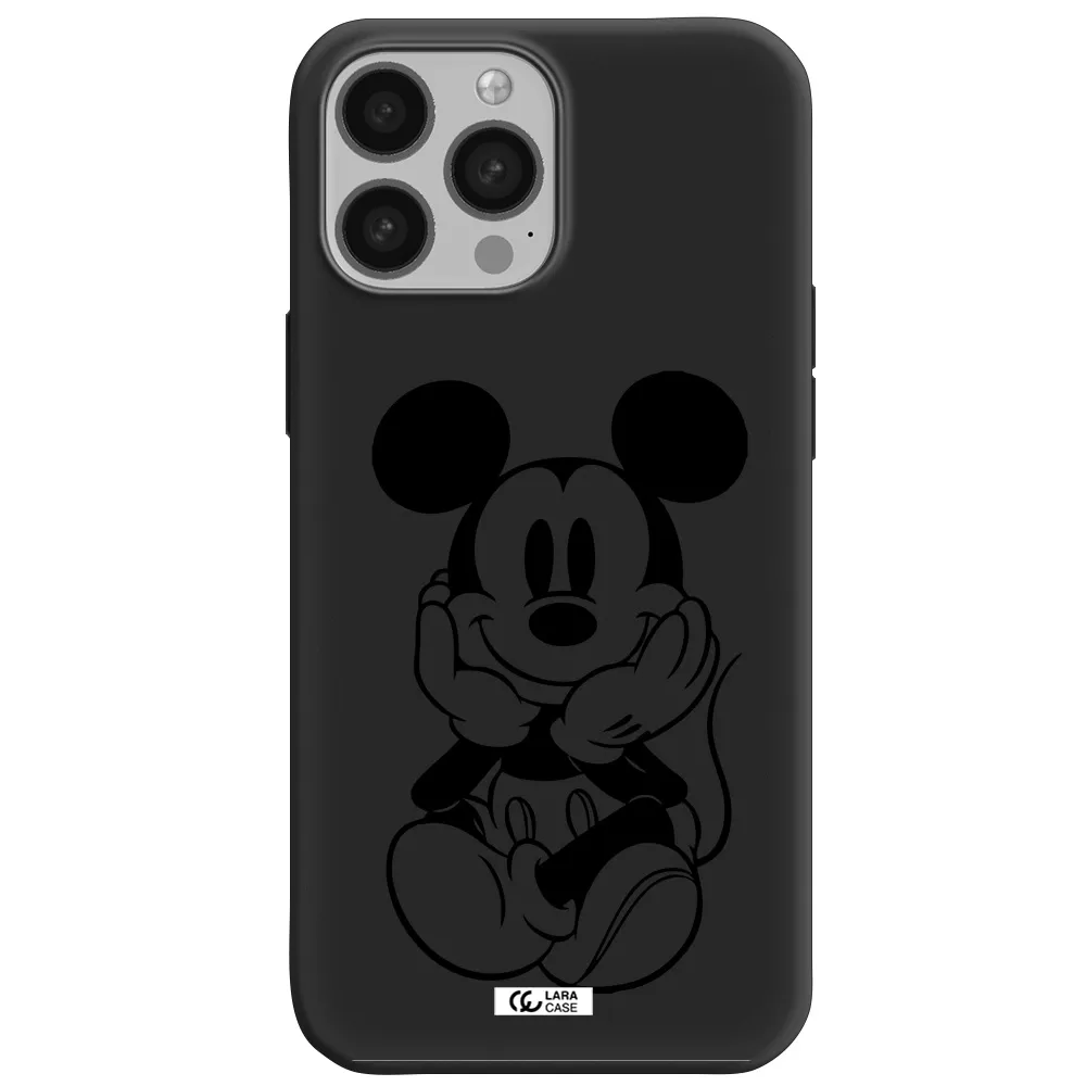 a cartoon of a mouse Apple iPhone 13 Pro Max Silicone black Case
