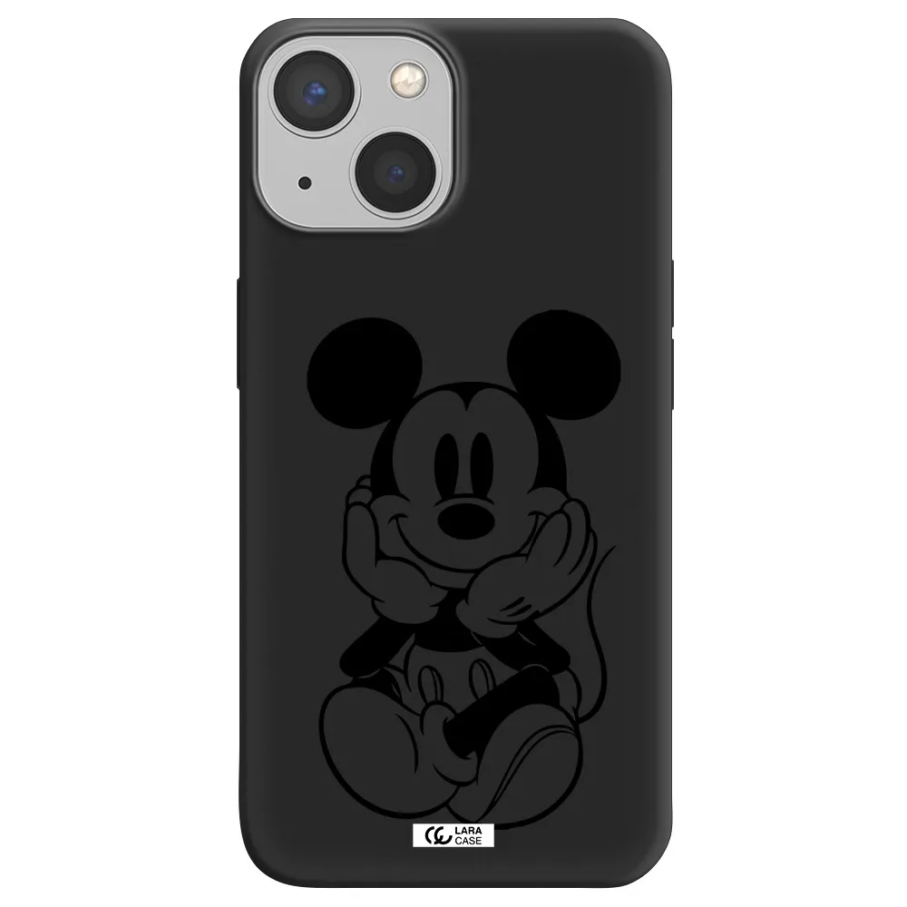 a cartoon of a mouse Apple iPhone 13 Silicone black Case