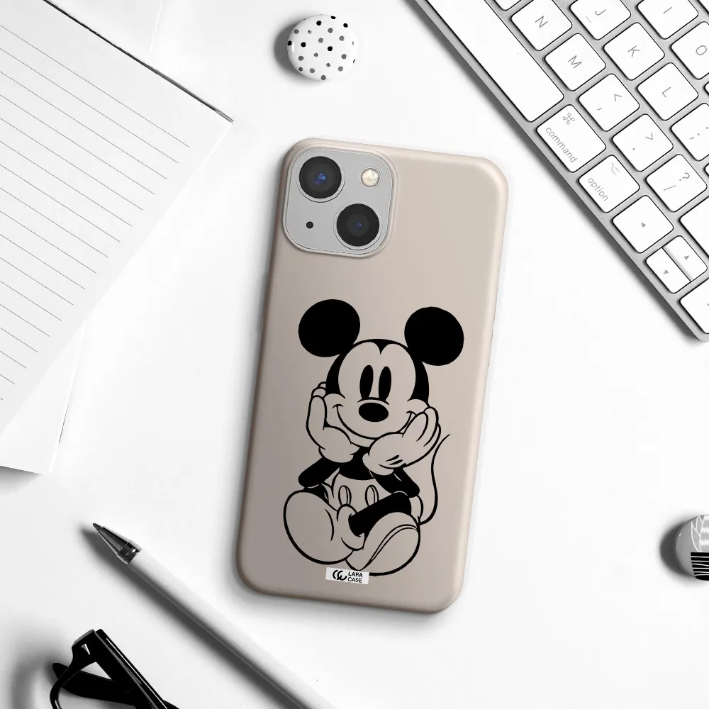 a cartoon of a mouse Apple iPhone 13 Silicone Stone Case