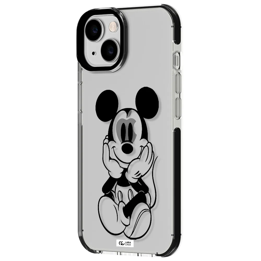 a cartoon of a mouse Apple iPhone 14 impact black border Case