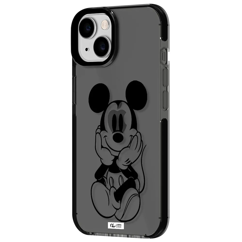 a cartoon of a mouse Apple iPhone 14 impact Smoke Black Case