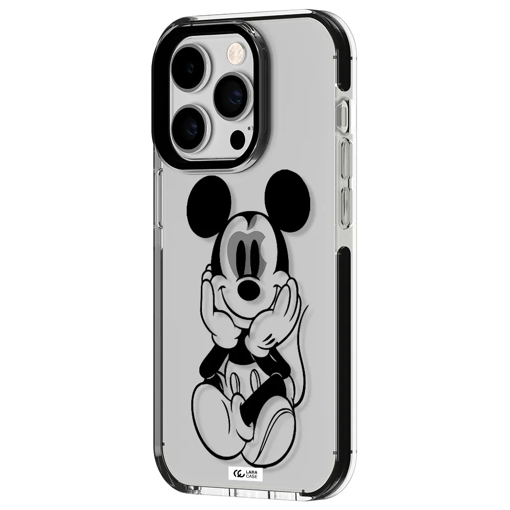 a cartoon of a mouse Apple iPhone 14 pro impact black border Case