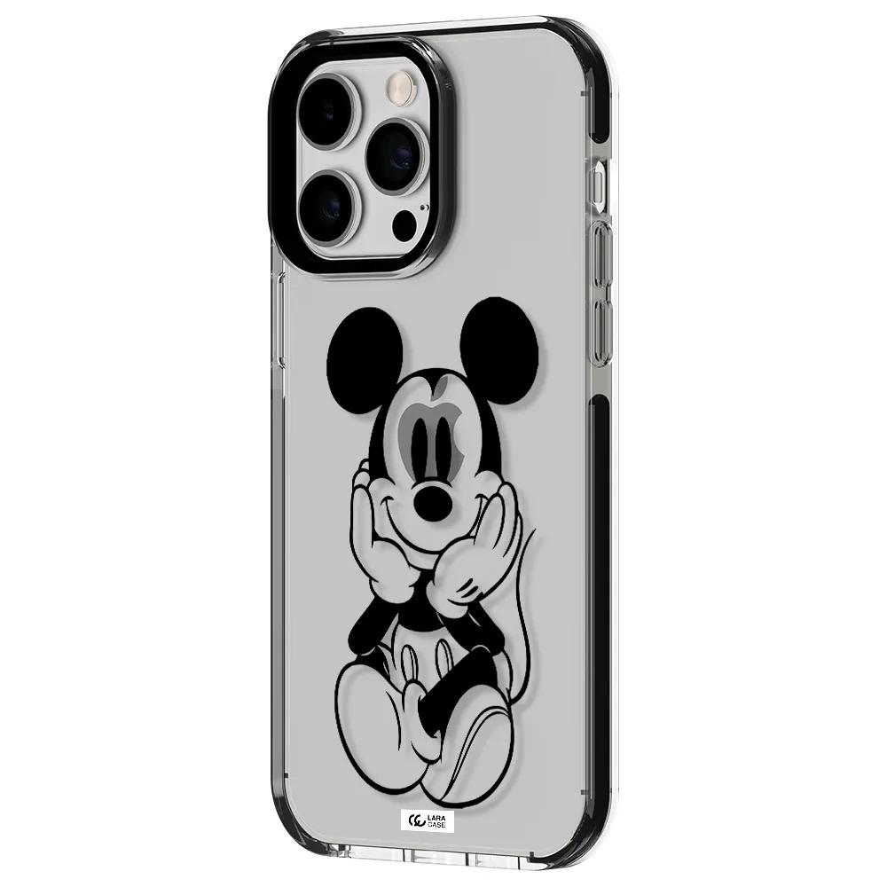 a cartoon of a mouse Apple iPhone 14 pro max impact black border Case