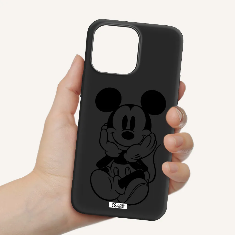 a cartoon of a mouse Apple iPhone 14 pro max Silicone black Case