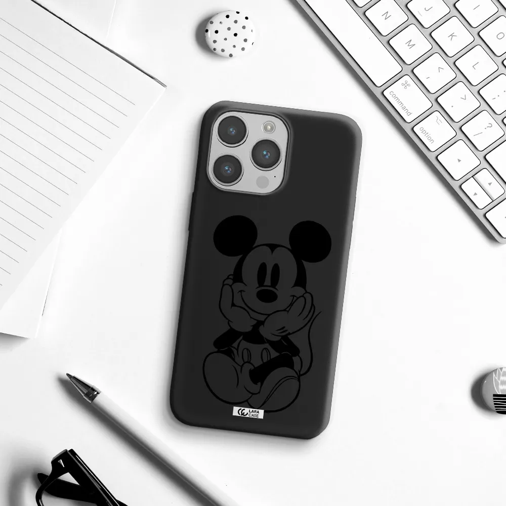 a cartoon of a mouse Apple iPhone 14 pro Silicone black Case