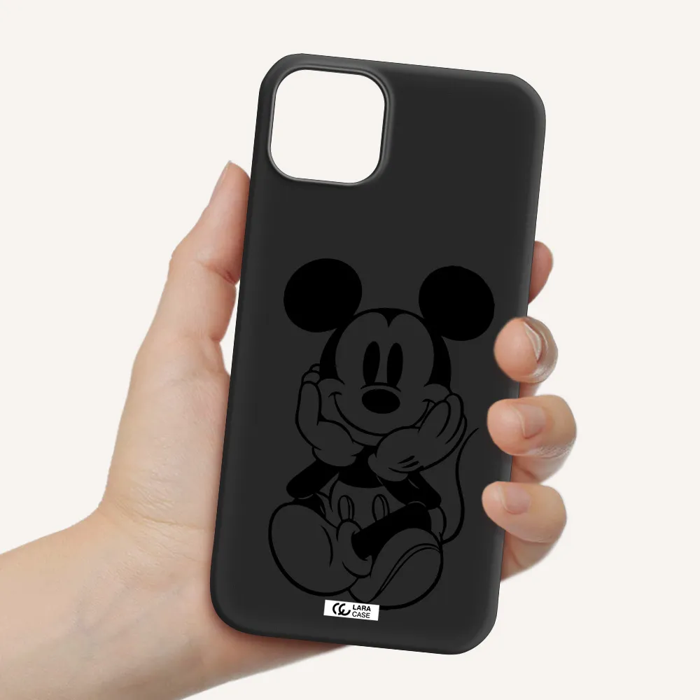 a cartoon of a mouse Apple iPhone 14 Silicone black Case