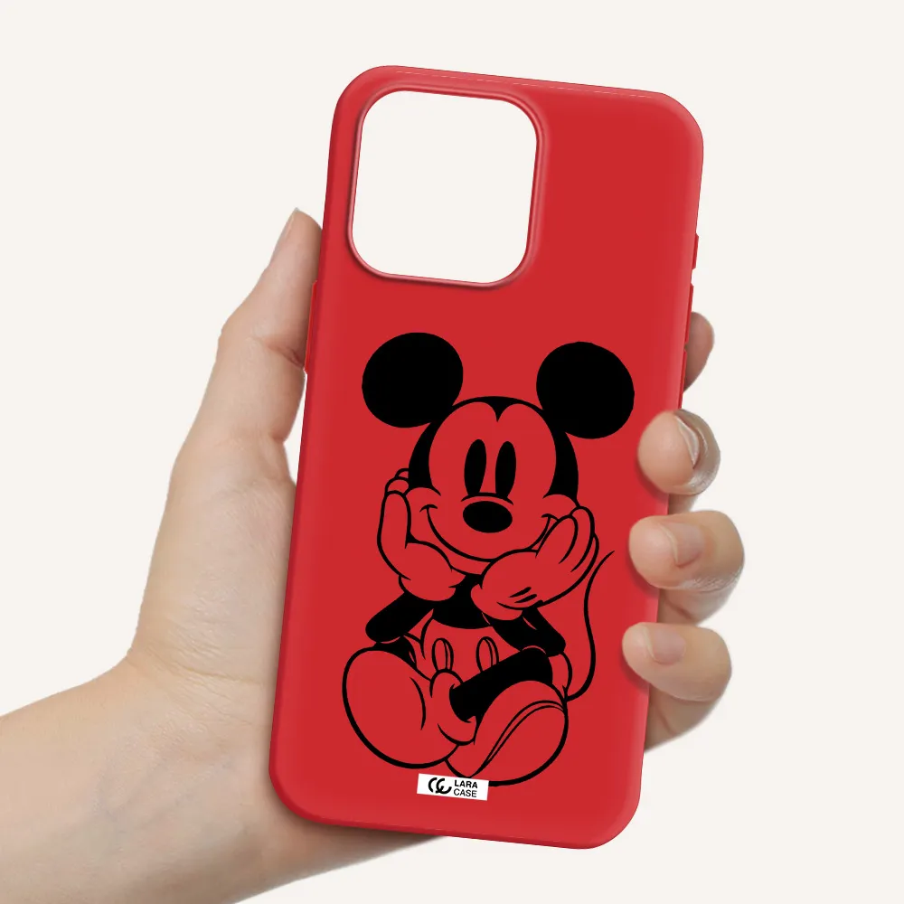 A Cartoon Of A Mouse Apple Iphone 15 Pro Max Silicone Imperial Red Case
