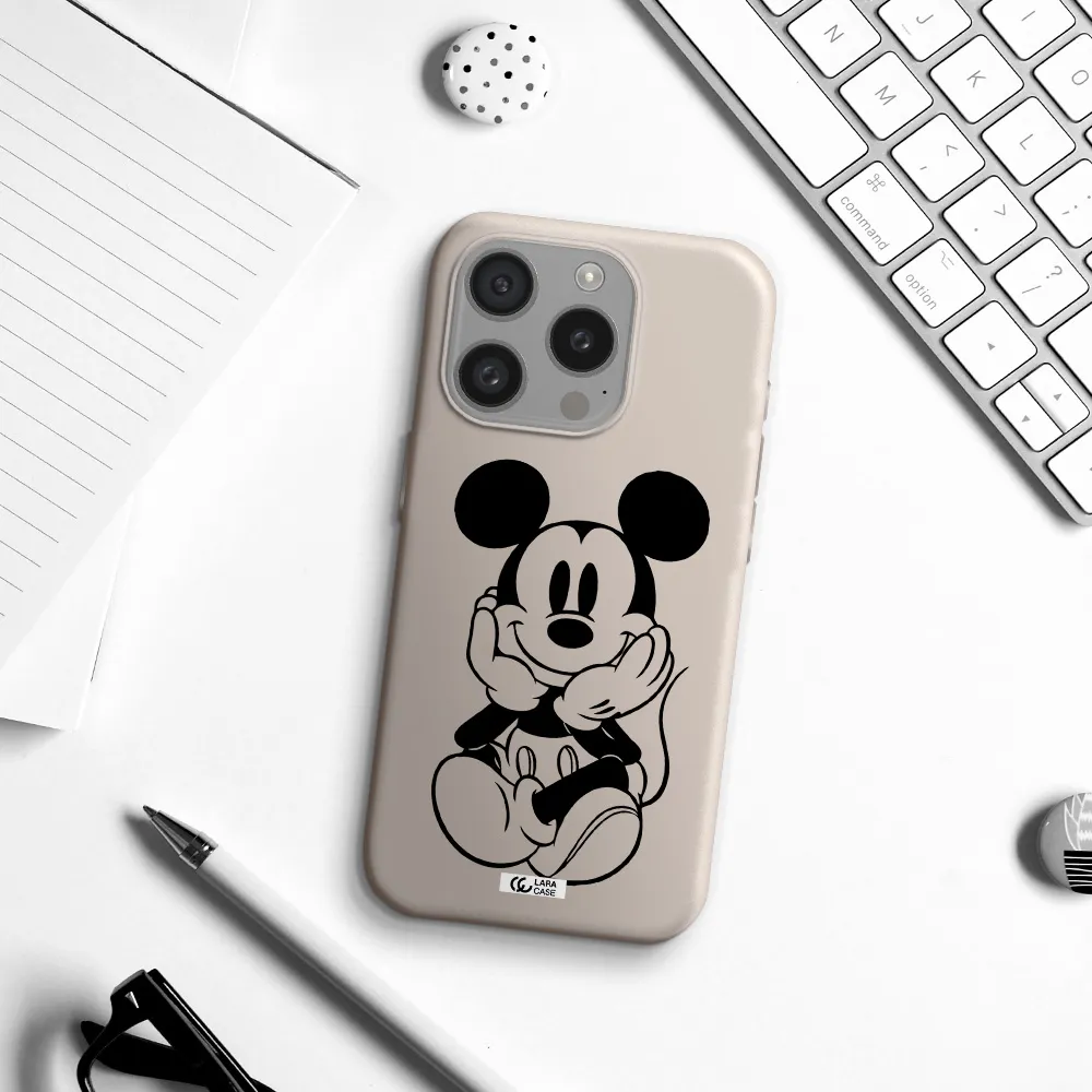 A Cartoon Of A Mouse Apple Iphone 15 Pro Silicone Stone Case