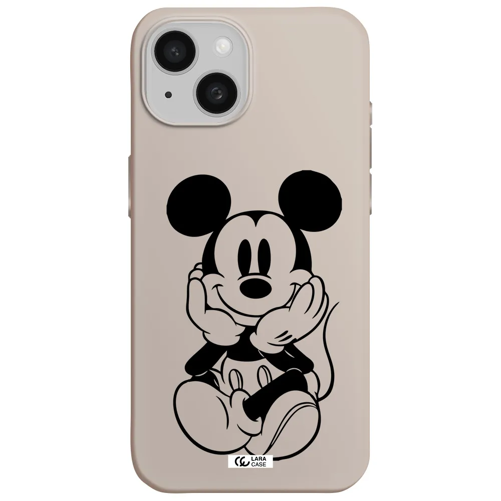 a cartoon of a mouse Apple iPhone 15 Silicone Stone Case