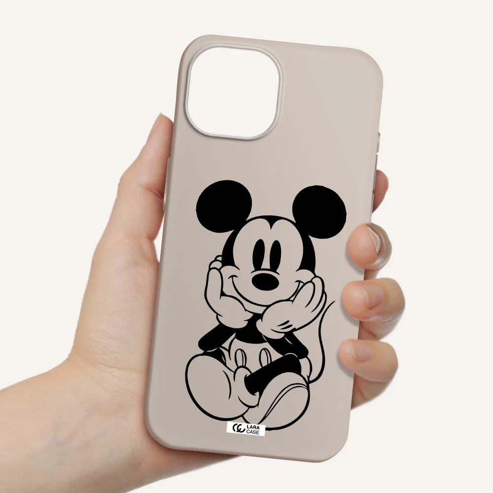 a cartoon of a mouse Apple iPhone 15 Silicone Stone Case