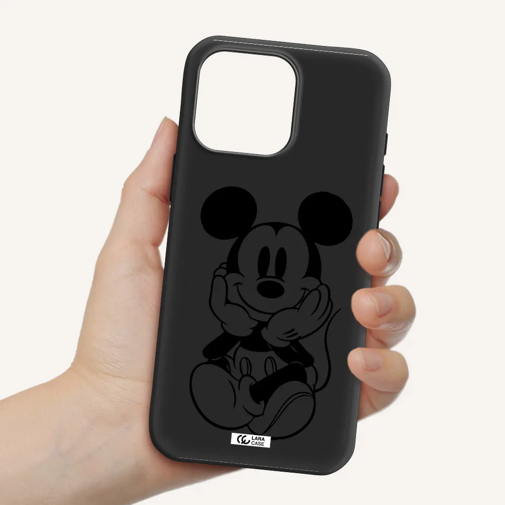 A Cartoon Of A Mouse Apple Iphone 16 Pro Max Silicone Black Case