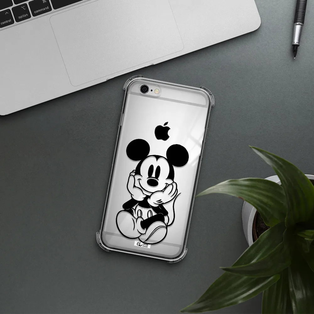 a cartoon of a mouse Apple iPhone 6 Clear PC Case