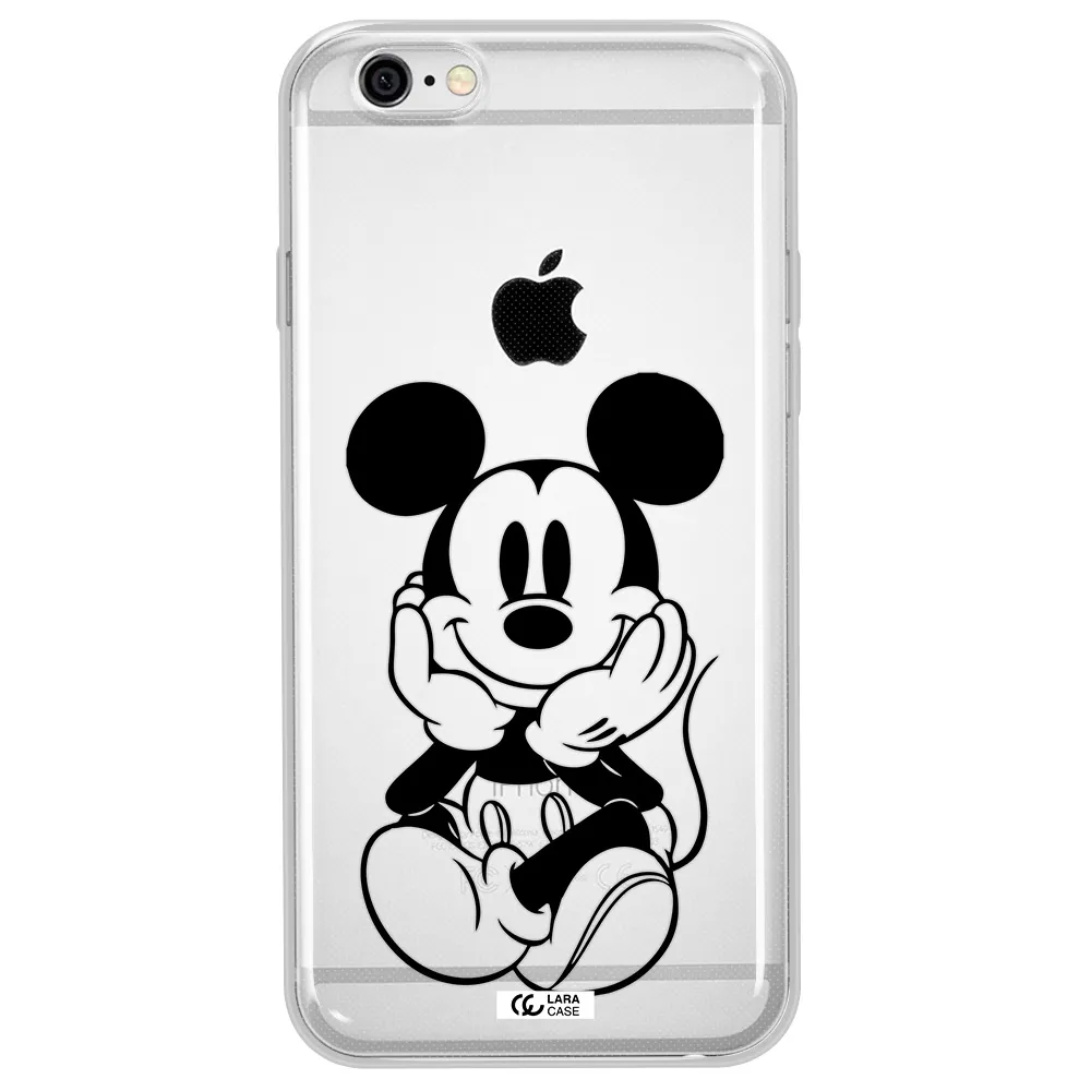 a cartoon of a mouse Apple iPhone 6 Clear TPU Case