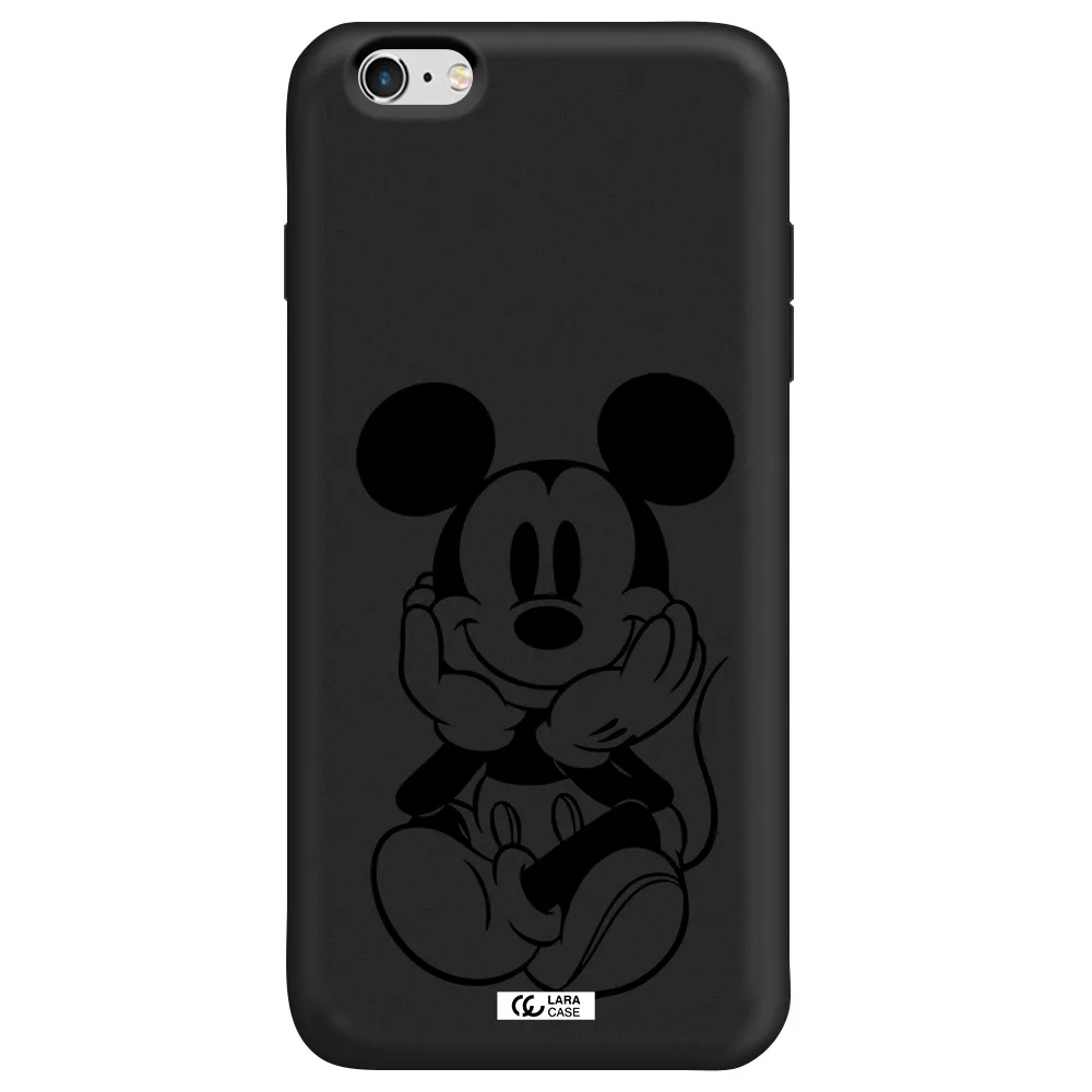 a cartoon of a mouse Apple iPhone 6 plus Silicone black Case