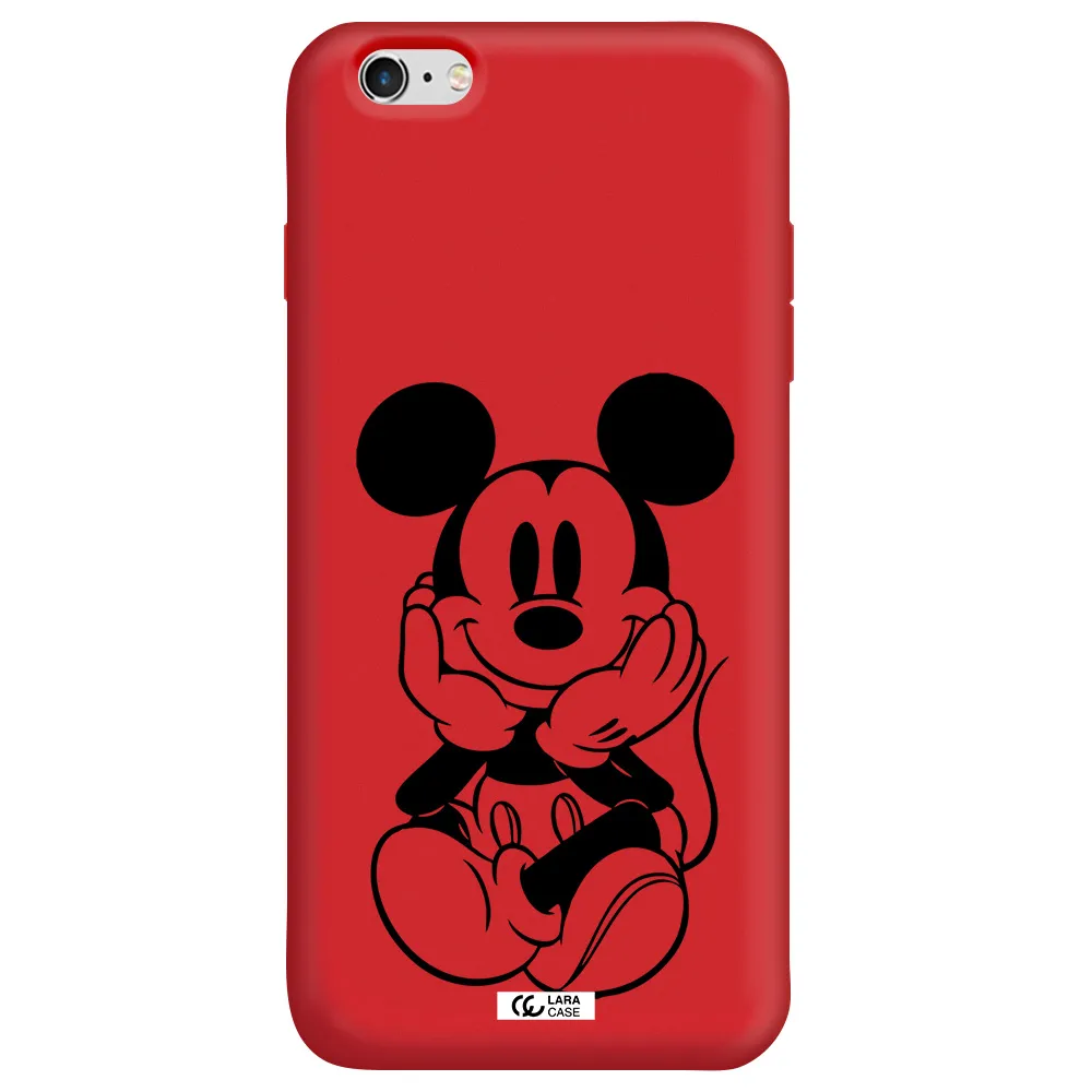 a cartoon of a mouse Apple iPhone 6 plus Silicone Imperial Red Case