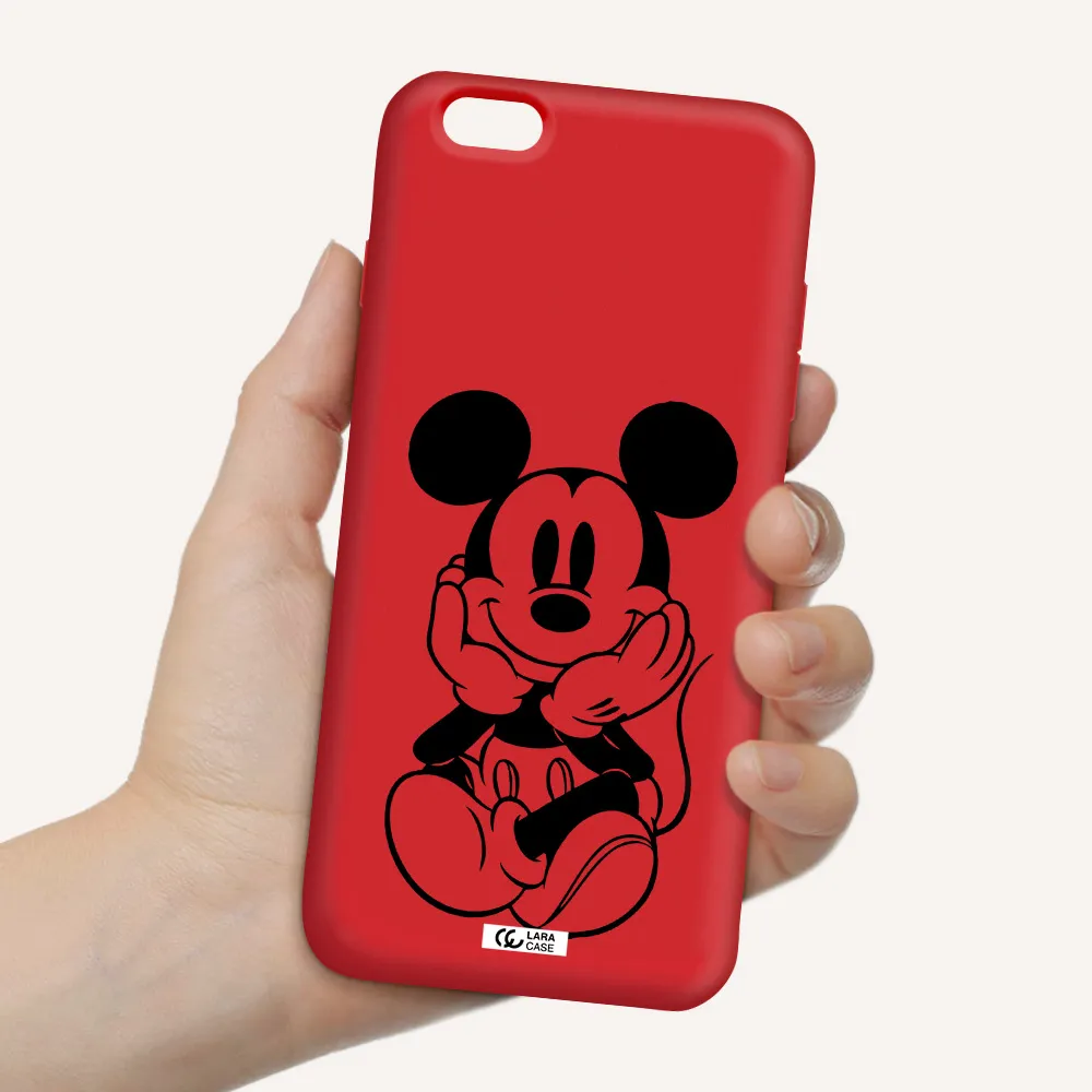 a cartoon of a mouse Apple iPhone 6 plus Silicone Imperial Red Case