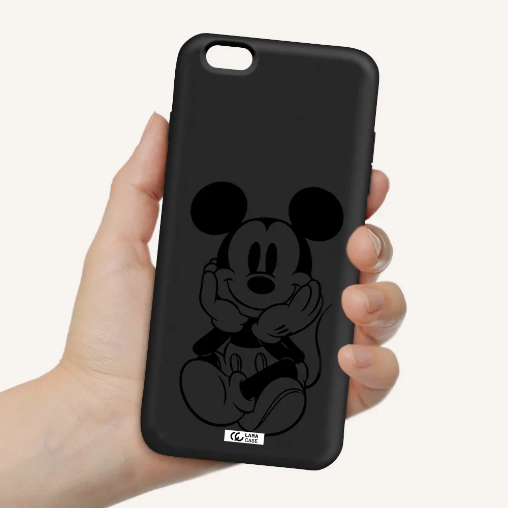 a cartoon of a mouse Apple iPhone 6 s plus Silicone black Case