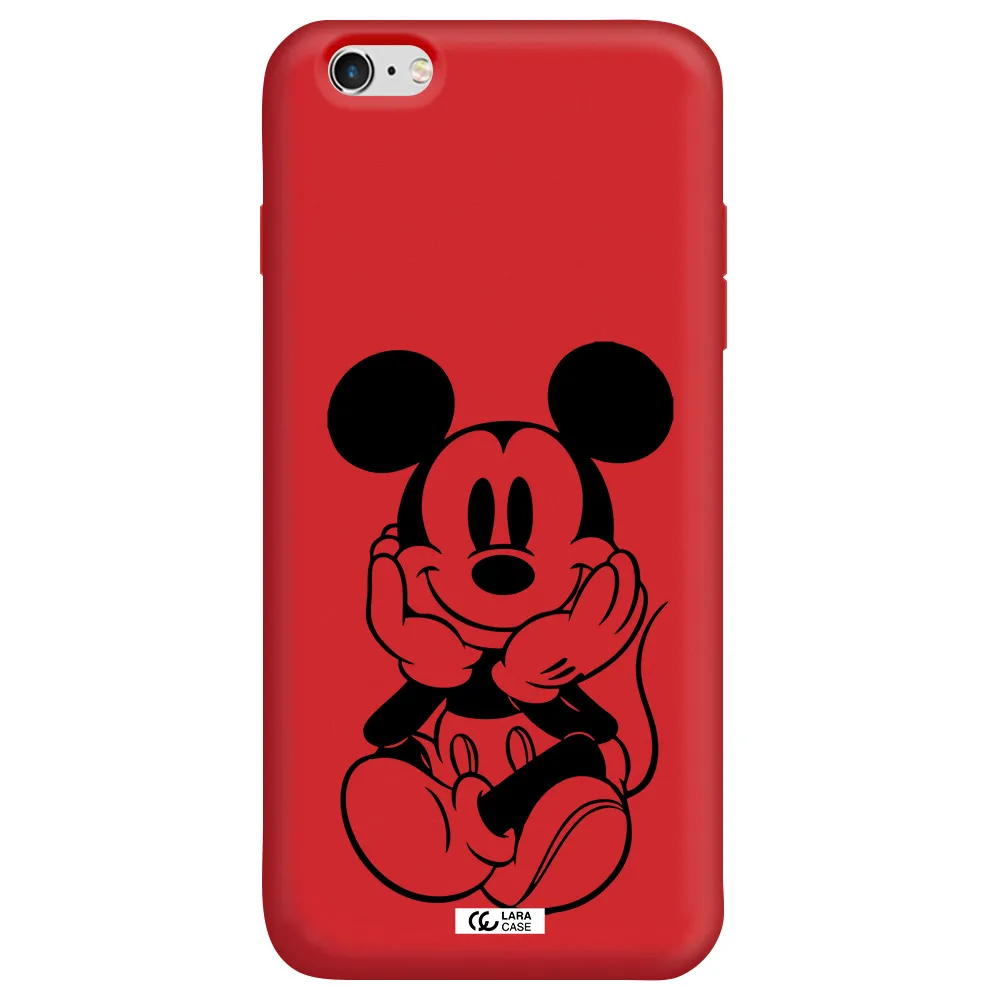 a cartoon of a mouse Apple iPhone 6 s plus Silicone Imperial Red Case