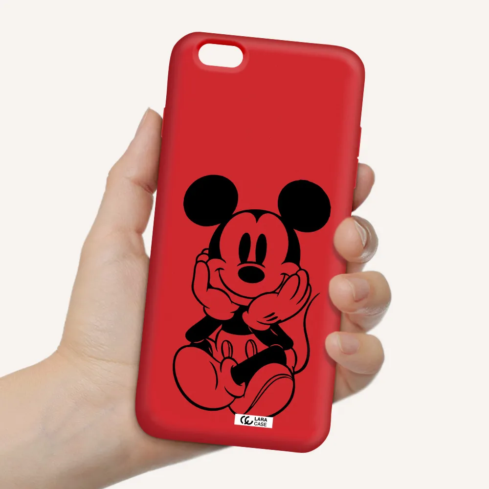 a cartoon of a mouse Apple iPhone 6 s plus Silicone Imperial Red Case