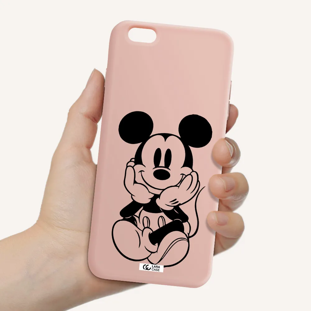 a cartoon of a mouse Apple iPhone 6 s plus Silicone pastel pink Case