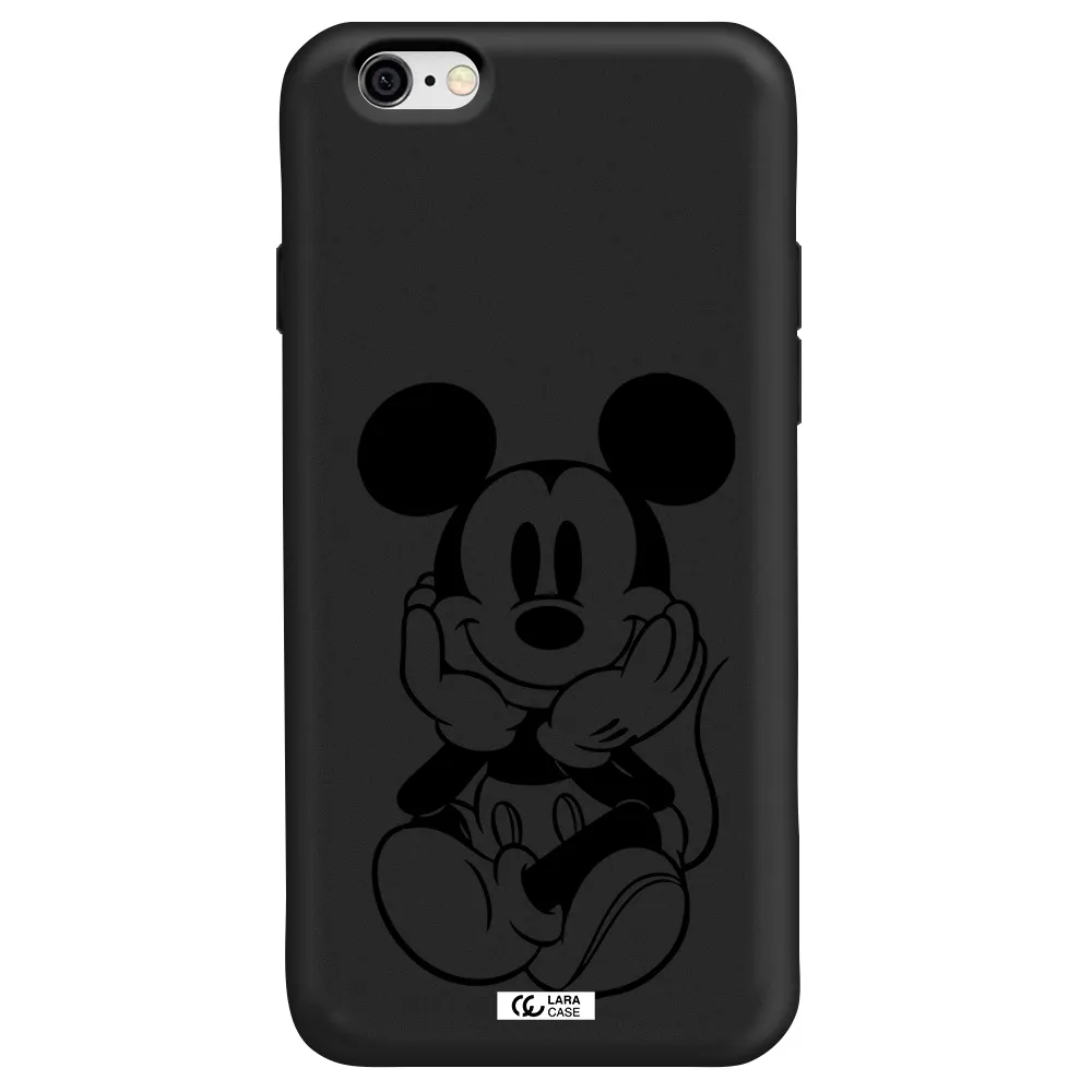 a cartoon of a mouse Apple iPhone 6 Silicone black Case