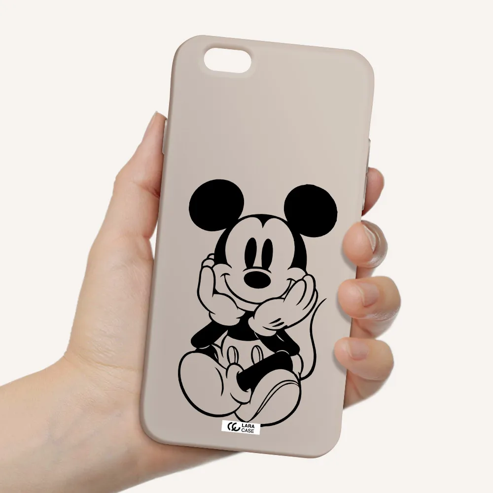 a cartoon of a mouse Apple iPhone 6 Silicone Stone Case