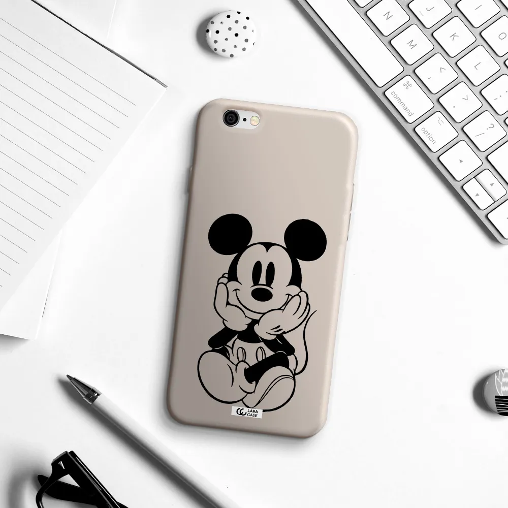 a cartoon of a mouse Apple iPhone 6 Silicone Stone Case