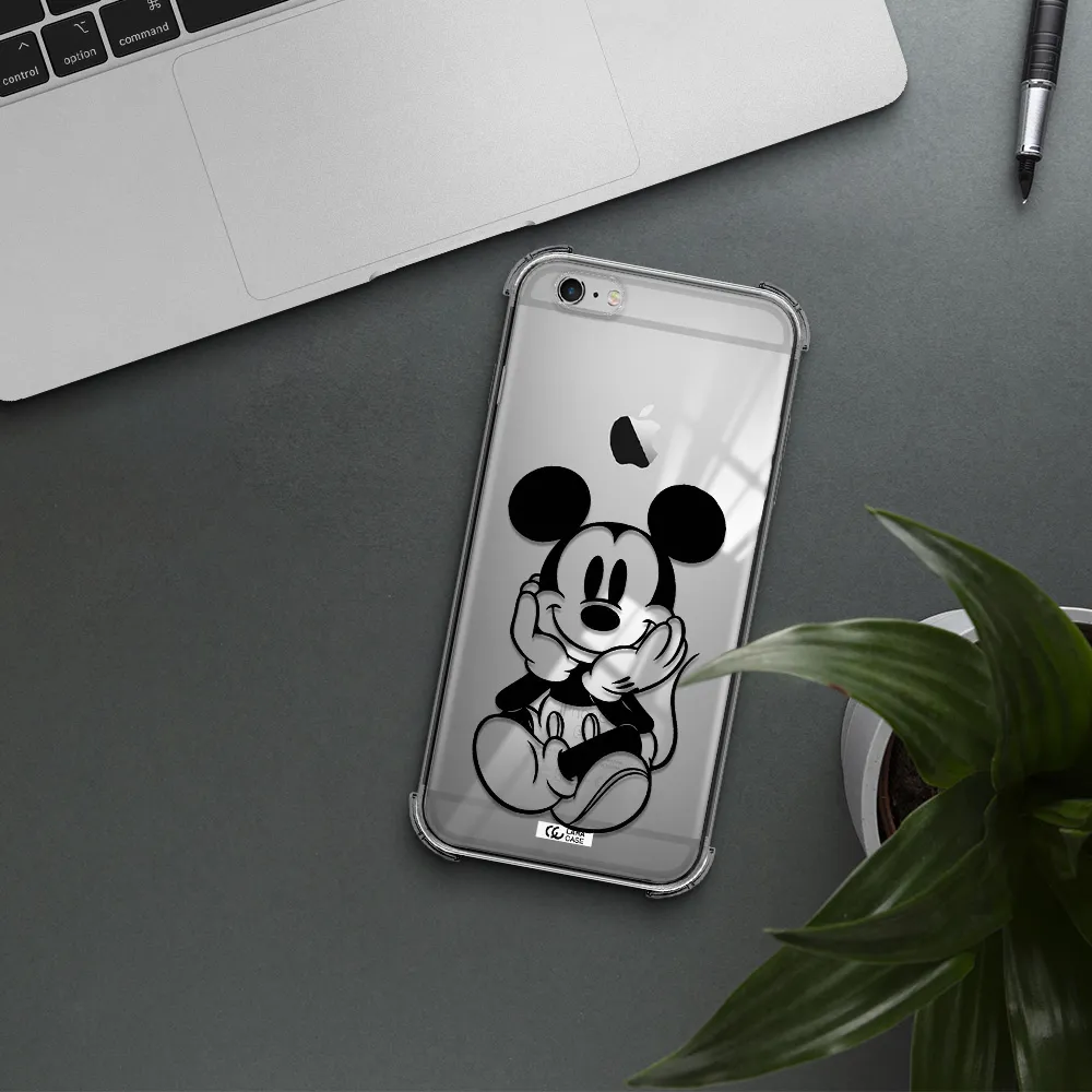 a cartoon of a mouse Apple iPhone 6S Clear PC Case