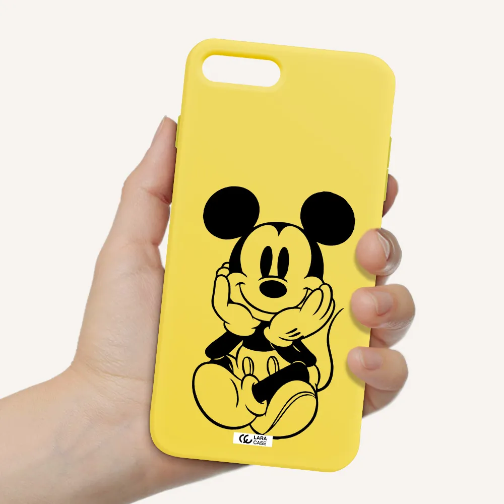 a cartoon of a mouse Apple iPhone 7 plus Silicone canary yellow Case