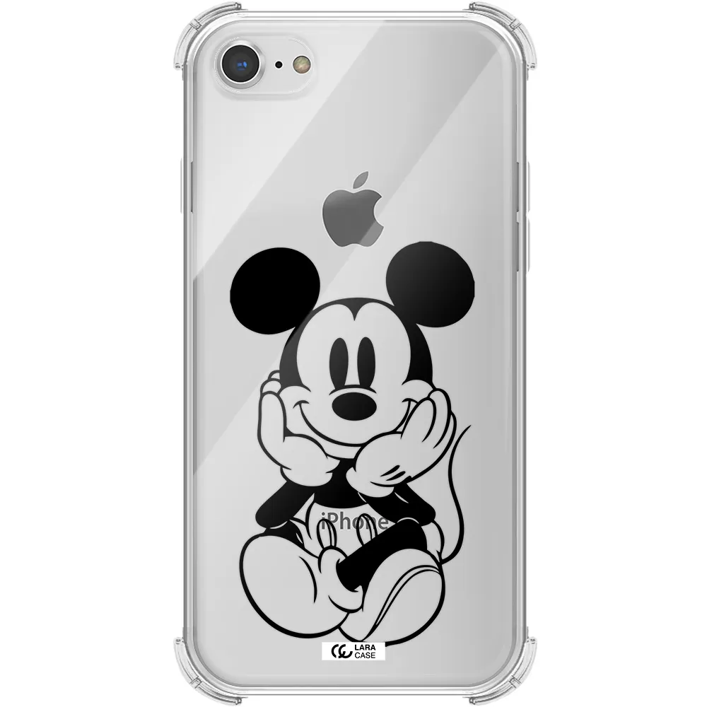 a cartoon of a mouse Apple iPhone 8 Clear PC Case