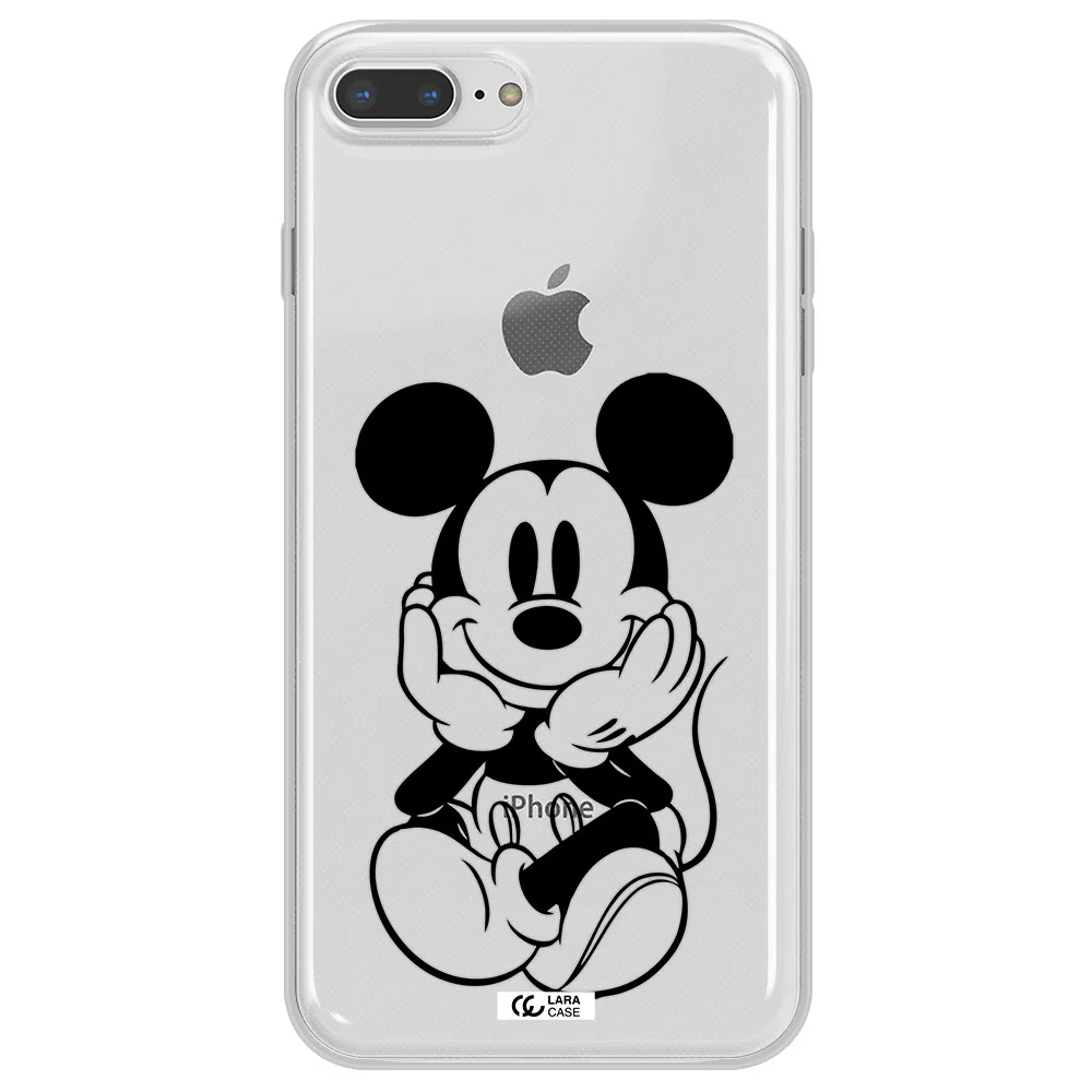 a cartoon of a mouse Apple iPhone 8 plus Clear TPU Case