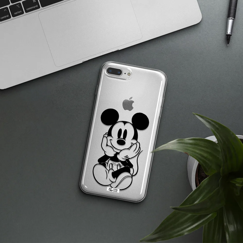 a cartoon of a mouse Apple iPhone 8 plus Clear TPU Case