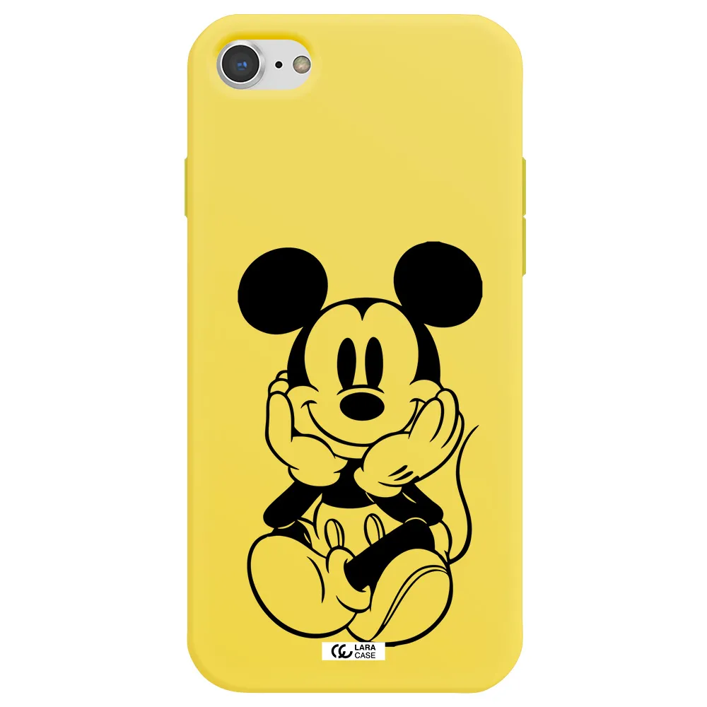 a cartoon of a mouse Apple iPhone 8 Silicone canary yellow Case