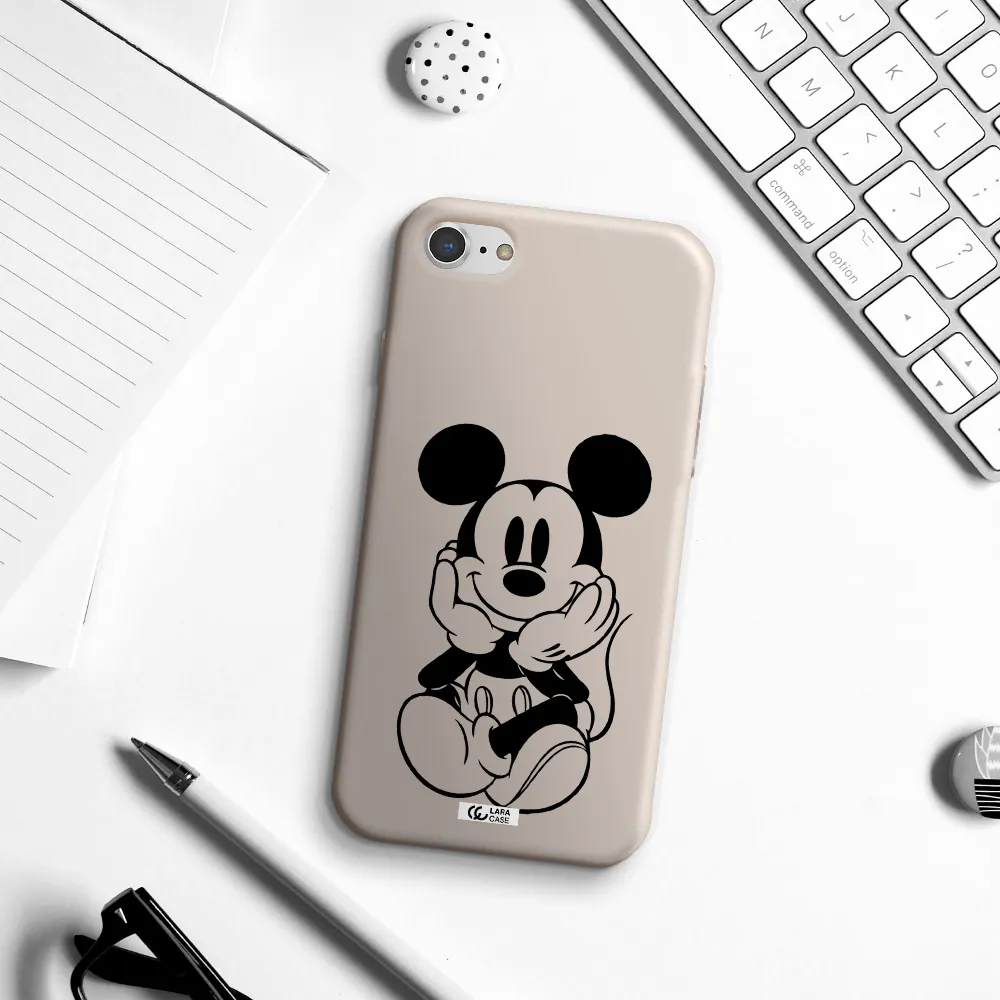 a cartoon of a mouse Apple iPhone 8 Silicone Stone Case